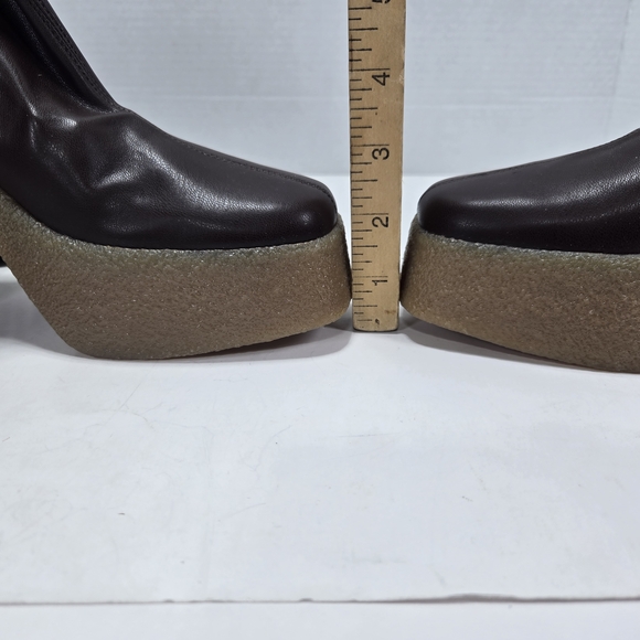 Stella McCartney Skyla Stretch Alter Mat Dark Brown Over-the-Knee Boots Size 7 - Picture 9 of 16